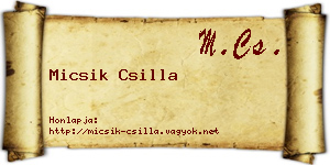 Micsik Csilla névjegykártya