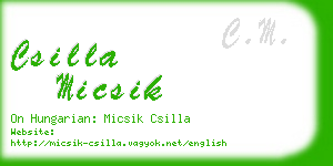 csilla micsik business card